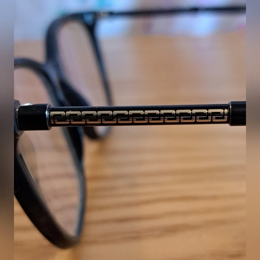 EUC Versace VE3293 Black & Grey Marble Cat Eye Casual Reading Glasses Frames